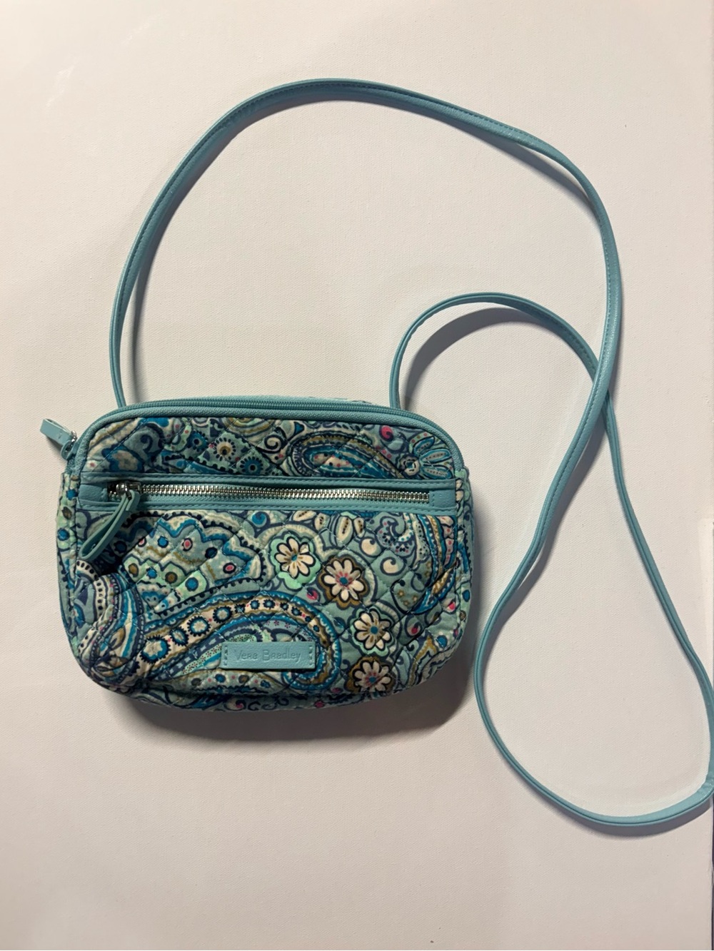 Vera Bradley Iconic RFID Little Crossbody Daisy Dot Paisley Pattern